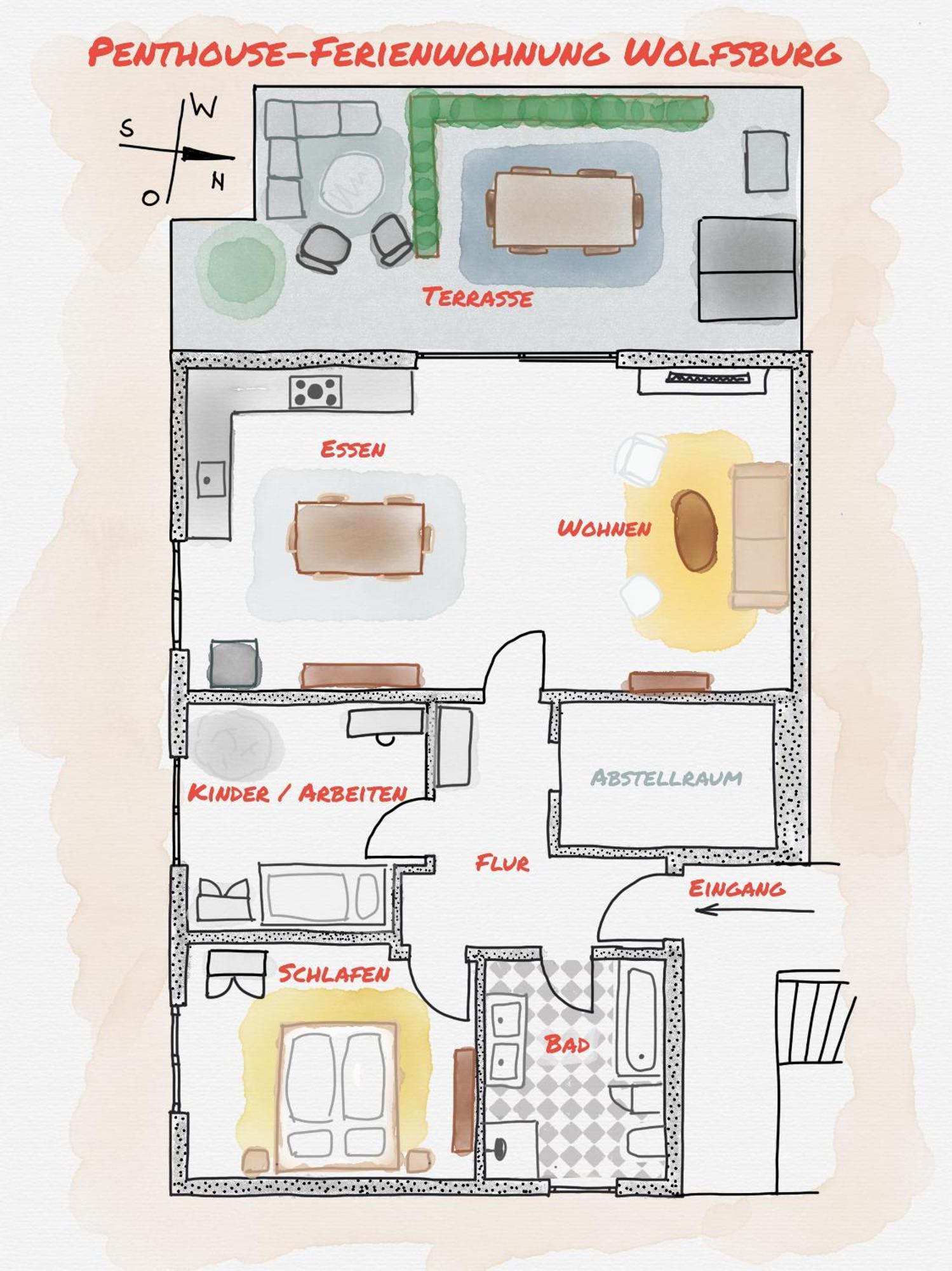 Penthouse-Ferienwohnung Wolfsburg Bagian luar foto